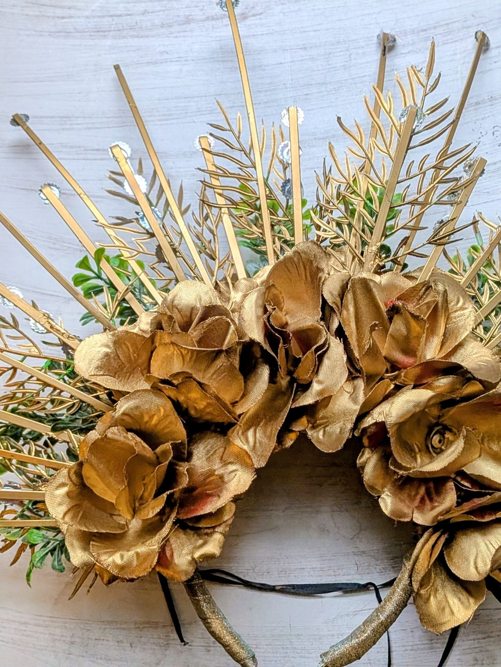 Gold Floral Goddess Headpiece - Picture 2 of 4